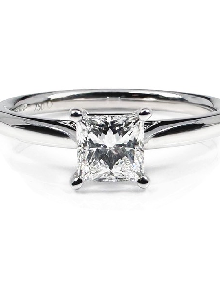 Anillo Solitario Diamante Princess 50 puntos en Platino Certificado GIA 1