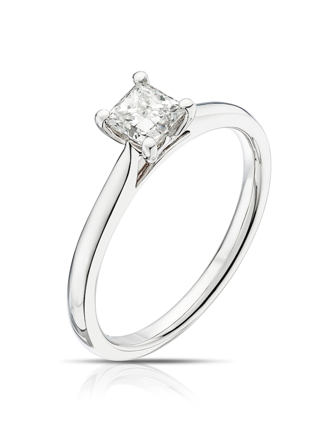 Anillo Solitario Diamante Princess 50 puntos en Platino Certificado GIA 2