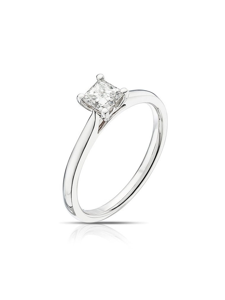 Anillo Solitario Diamante Princess 50 puntos en Platino Certificado GIA 3