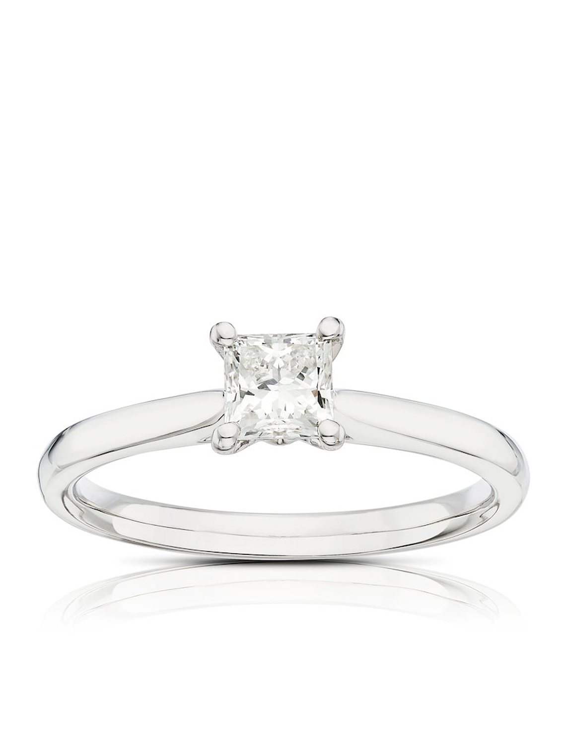 Anillo Solitario Diamante Princess 50 puntos en Platino Certificado GIA 4