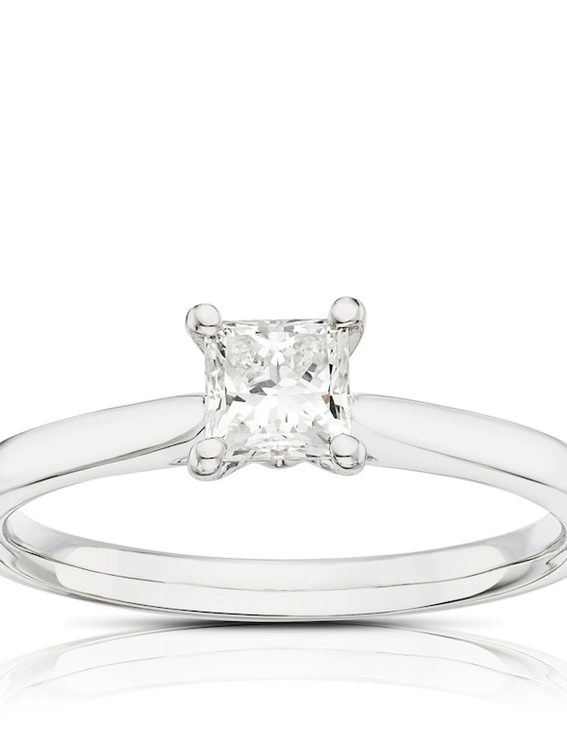 Anillo Solitario Diamante Princess 50 puntos en Platino Certificado GIA 4