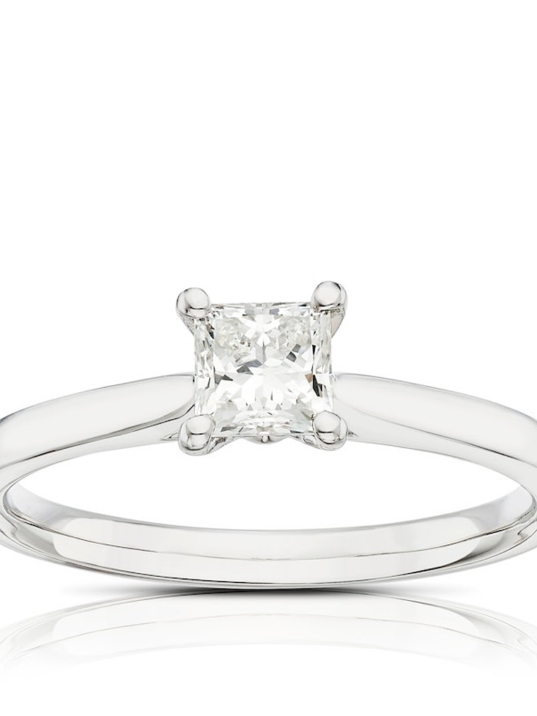 Anillo Solitario Diamante Princess 50 puntos en Platino Certificado GIA 4