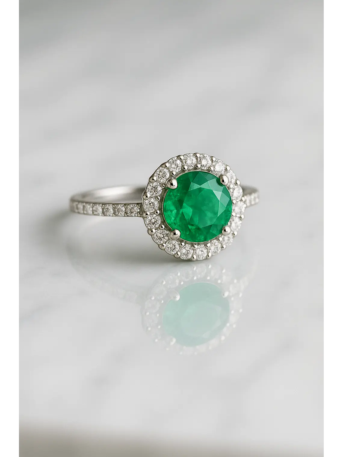 Anillo Gran Esmeralda 2.01 Ct Premium Diamantes en Platino 3