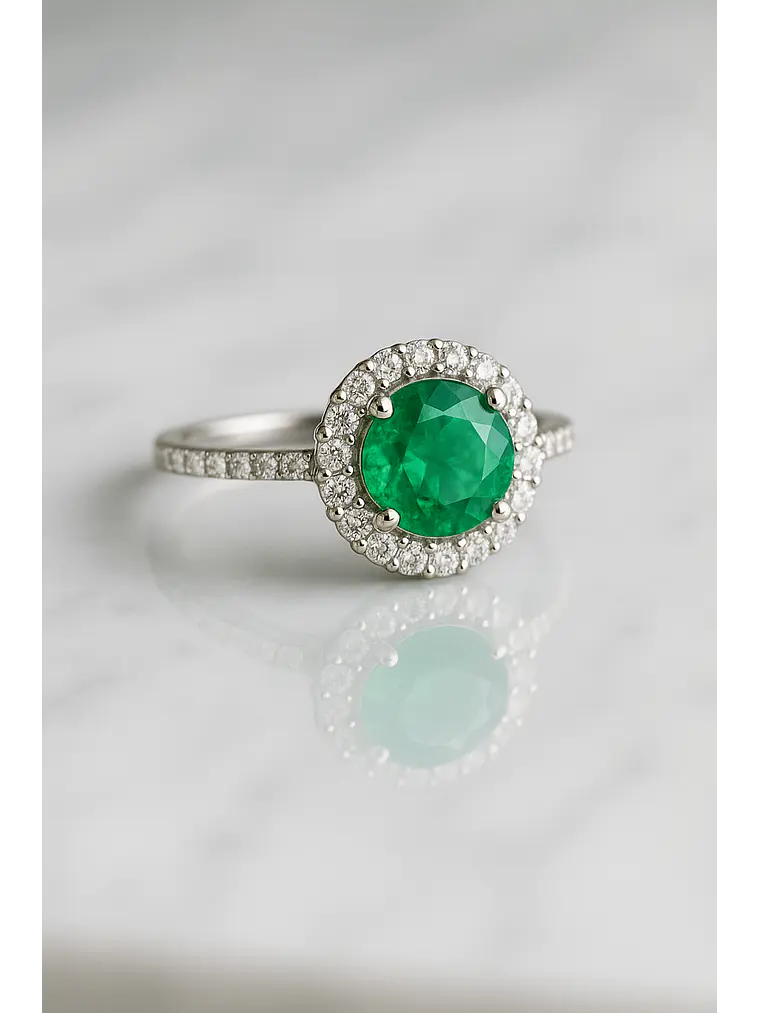 Anillo Gran Esmeralda 2.01 Ct Premium Diamantes en Platino 3