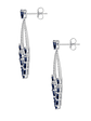 Aros Largos Grandes Zafiros Azules y Diamantes en Oro Blanco 18K - Miniatura 2