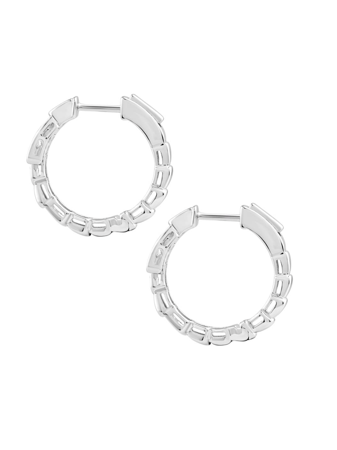 Aros Argollas Serpiemte Diamantes Viper Oro Blanco 18K 3
