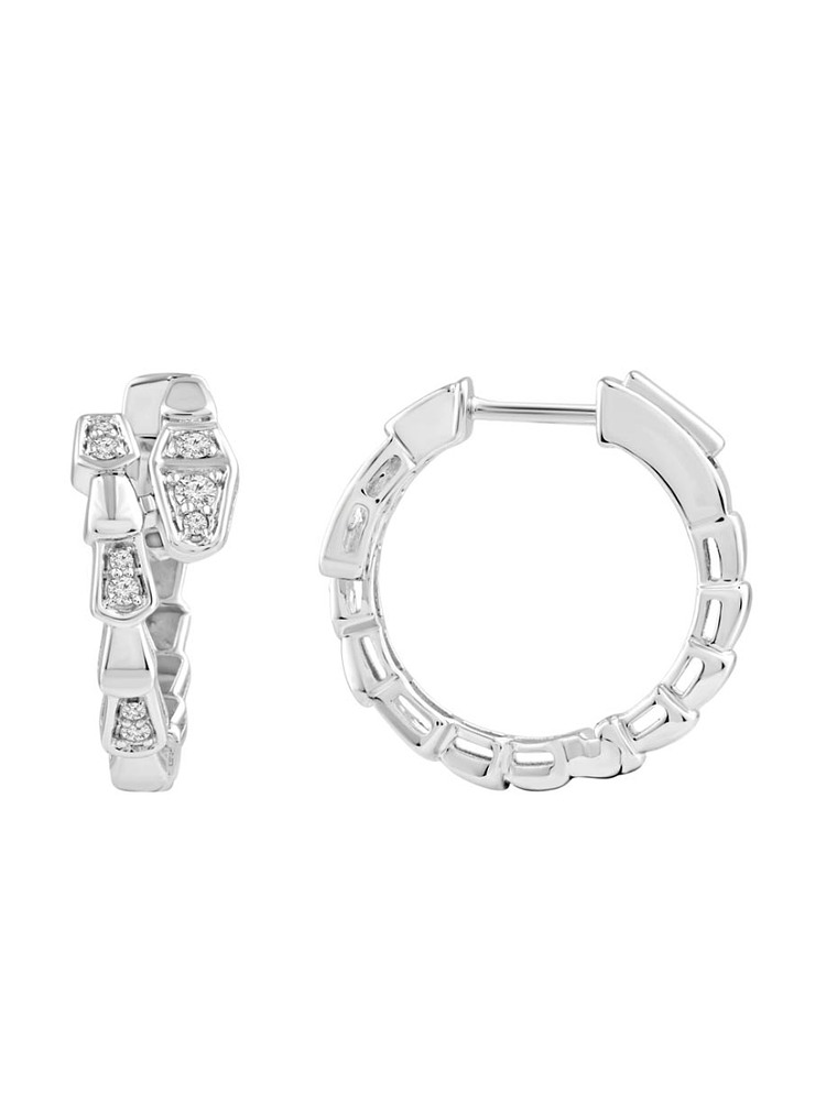 Aros Argollas Serpiemte Diamantes Viper Oro Blanco 18K 2