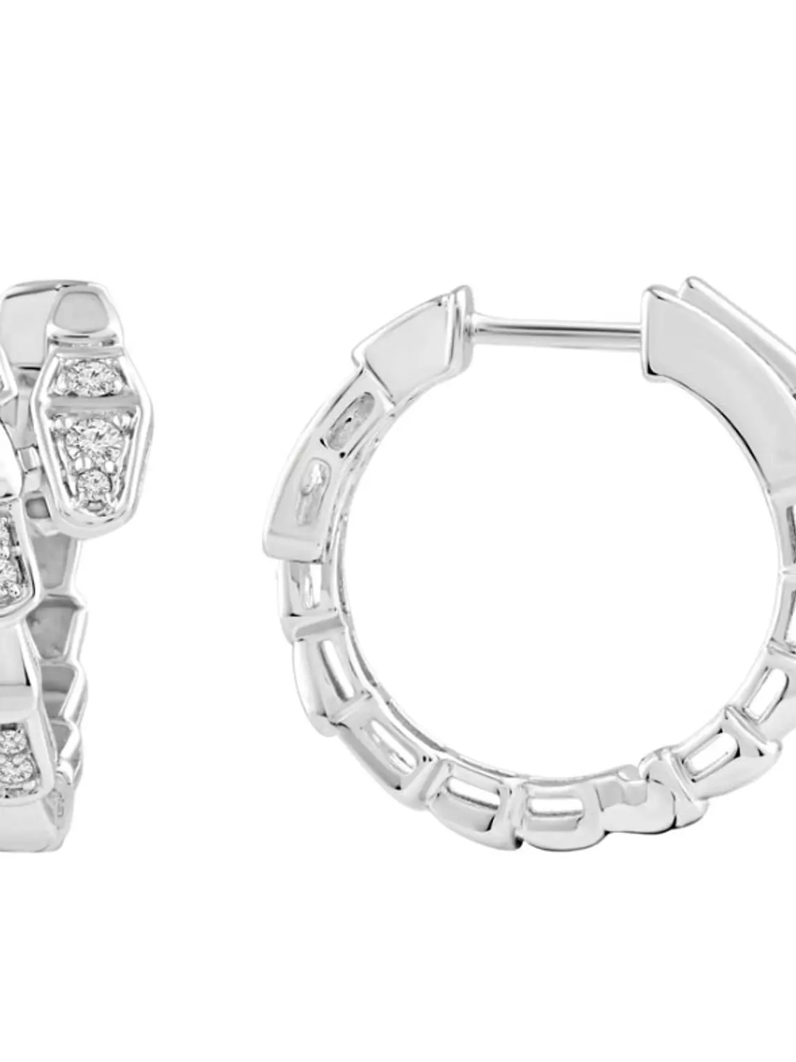 Aros Argollas Serpiemte Diamantes Viper Oro Blanco 18K 2