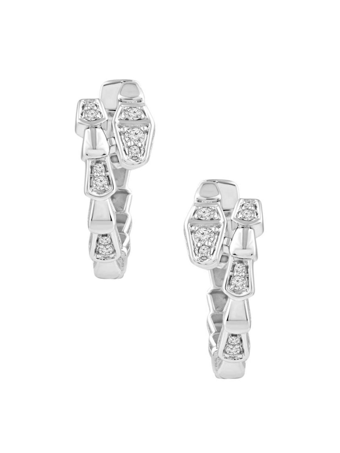 Aros Argollas Serpiemte Diamantes Viper Oro Blanco 18K 1