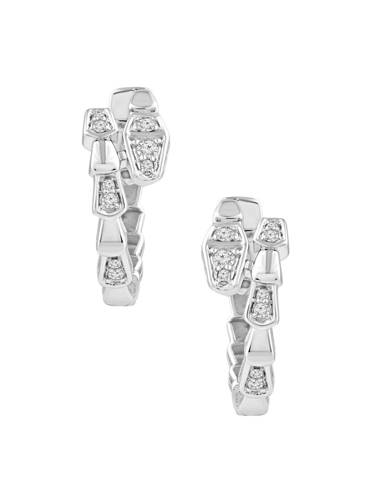 Aros Argollas Serpiemte Diamantes Viper Oro Blanco 18K 1