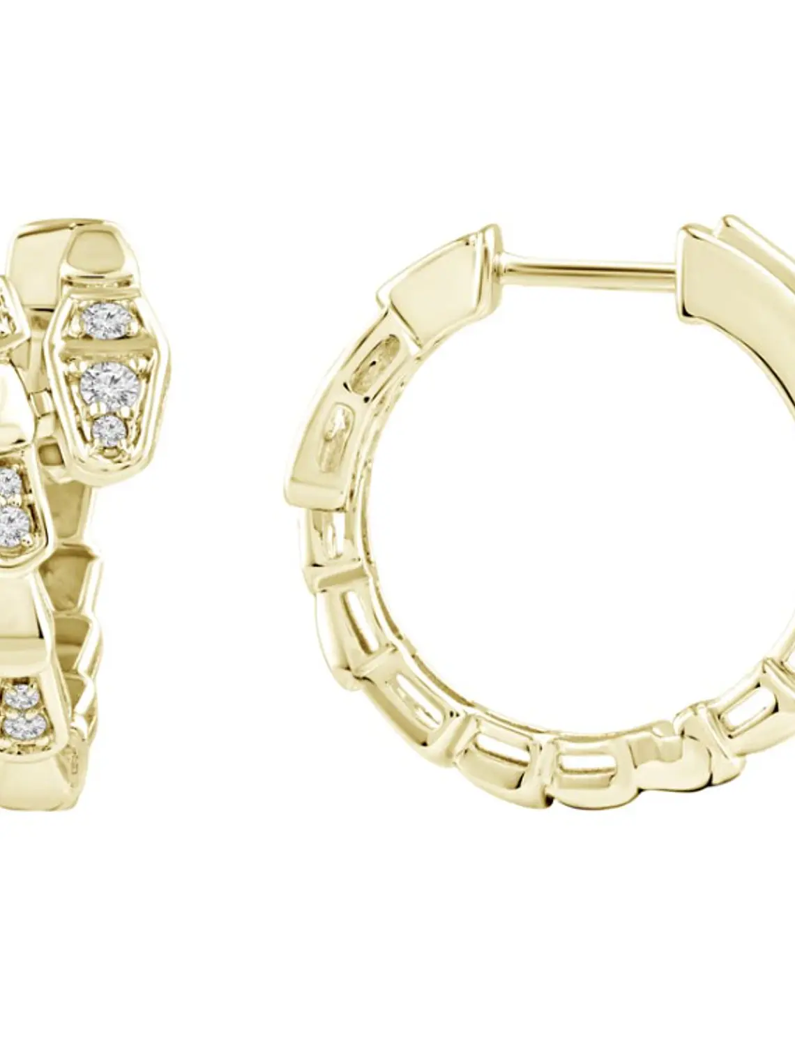 Aros Argollas Serpiemte Diamantes Viper Oro Amarillo 18K 2