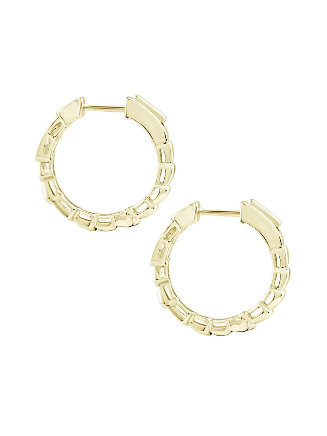 Aros Argollas Serpiemte Diamantes Viper Oro Amarillo 18K 3