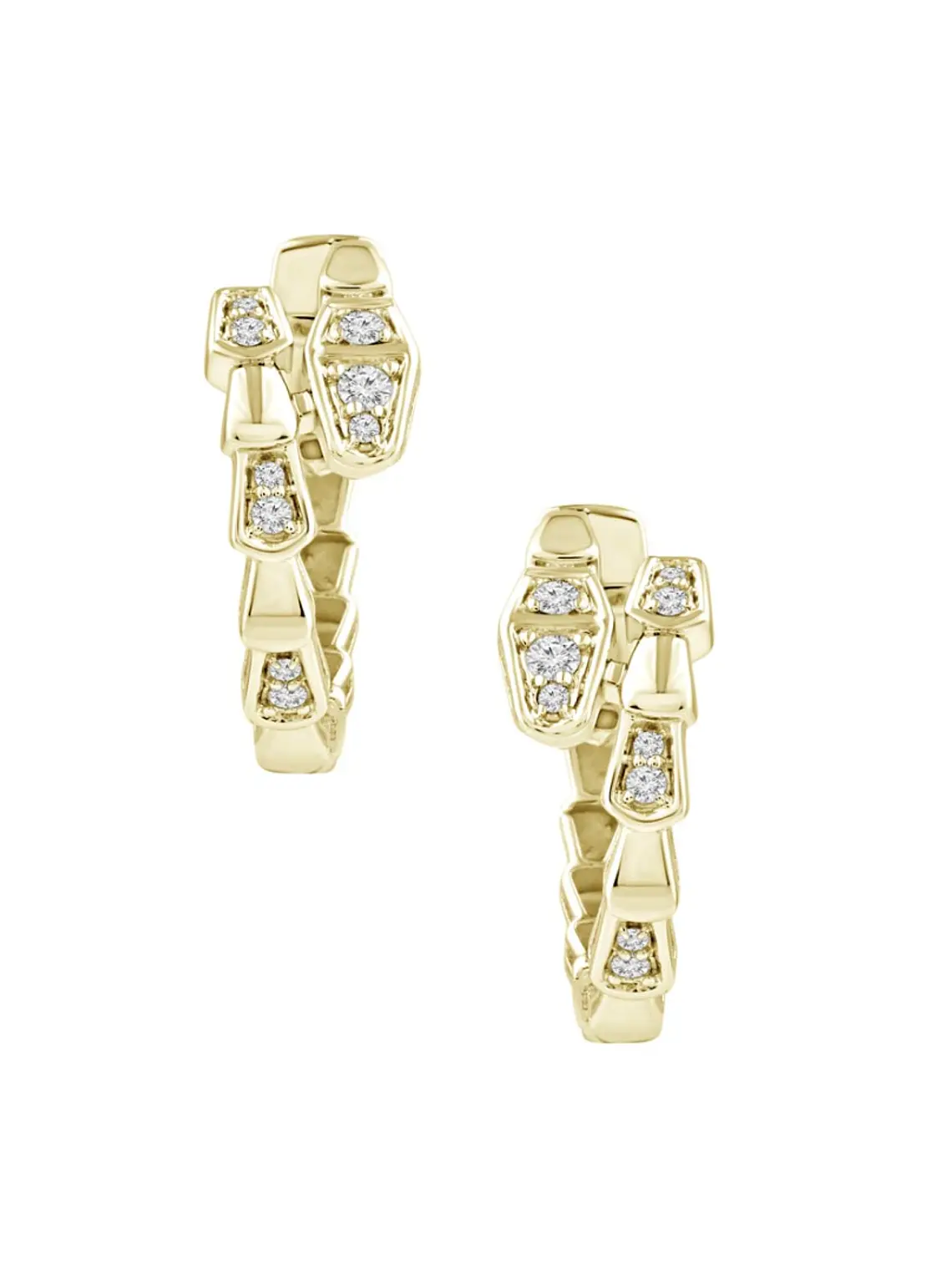 Aros Argollas Serpiemte Diamantes Viper Oro Amarillo 18K 1