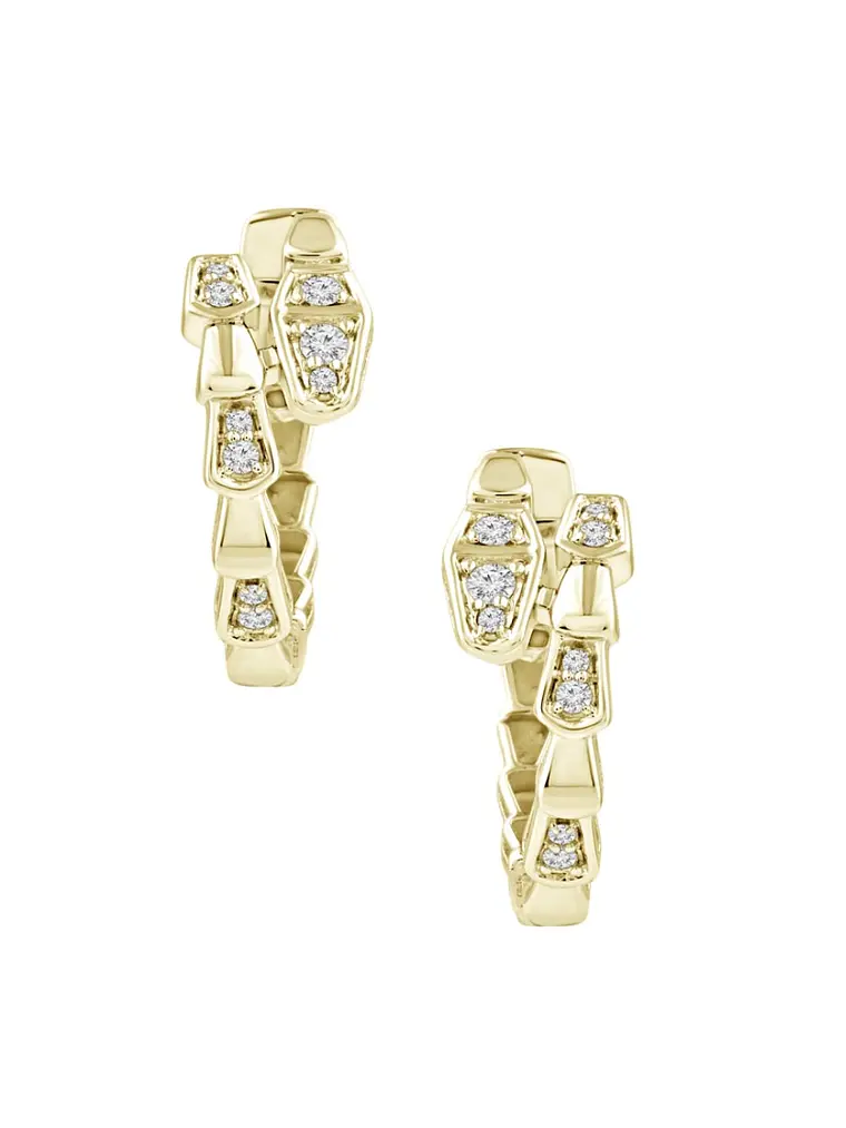 Aros Argollas Serpiemte Diamantes Viper Oro Amarillo 18K 1