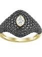 Moderno Anillo Diamantes Negros en Oro Amarillo 18K  - Miniatura 1