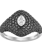 Moderno Anillo Diamantes Negros en Oro Blanco 18K - Miniatura 2