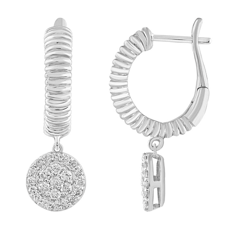 Maravillosos Aros Diamantes en Oro Blanco 18K