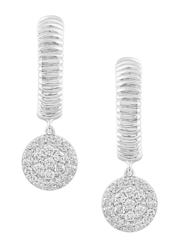 Maravillosos Aros Diamantes en Oro Blanco 18K 1