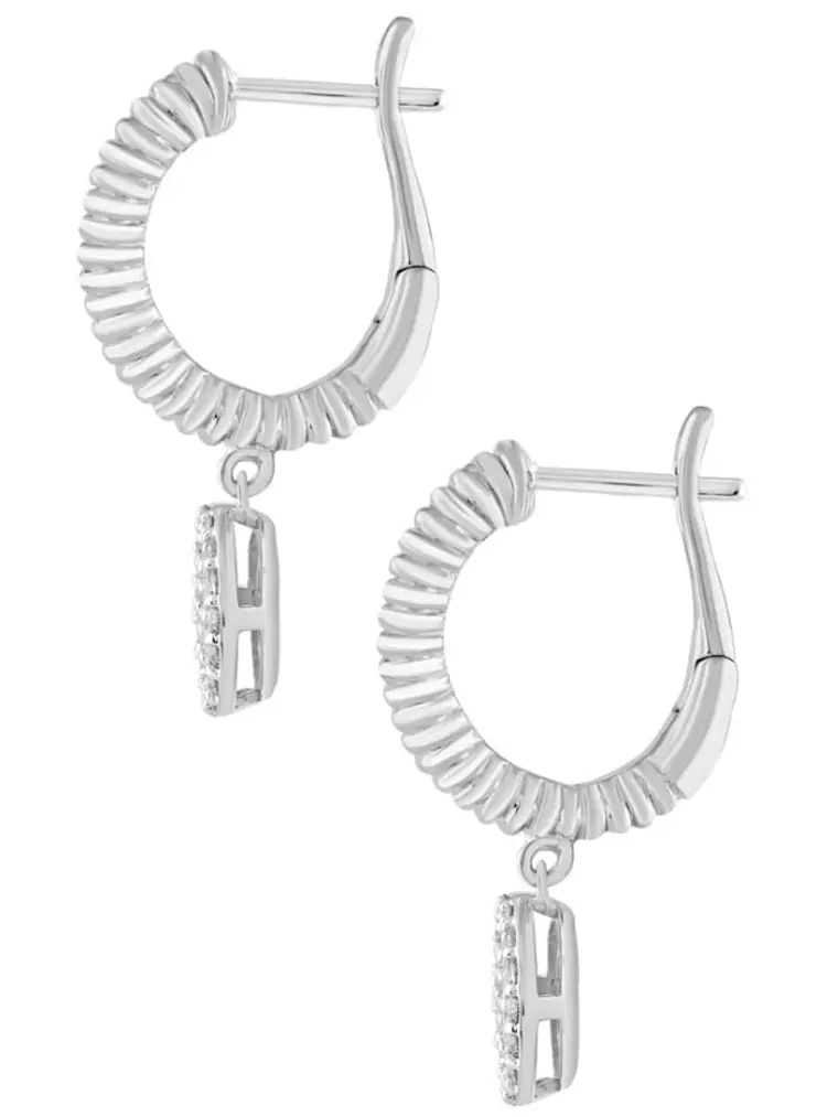 Maravillosos Aros Diamantes en Oro Blanco 18K 3