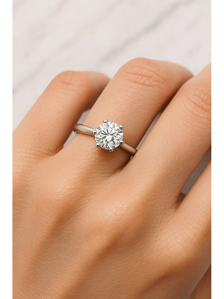 Anillo Solitario de Gran Diamante de 1.01 Ct GIA en Platino 4