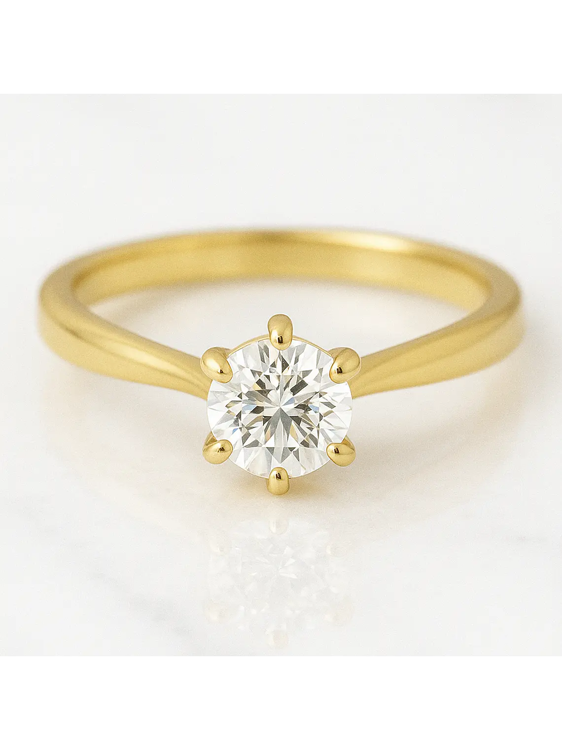 Anillo Solitario Diamante 30 puntos en Oro Amarillo 18K Certificado GIA 1