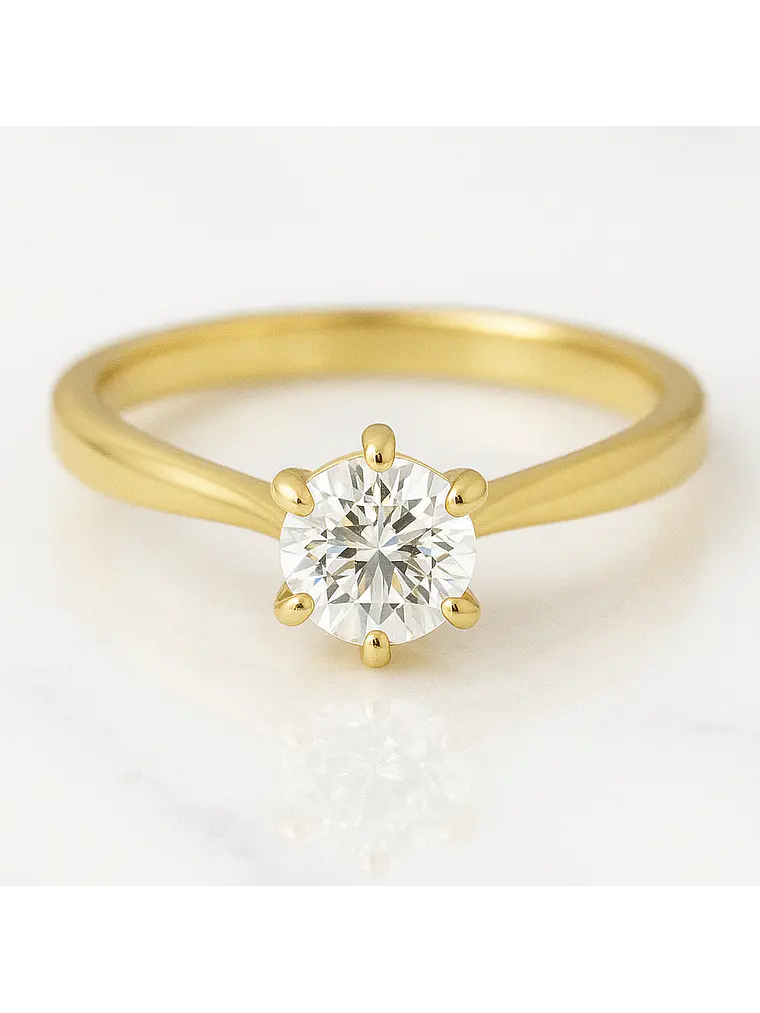 Anillo Solitario Diamante 30 puntos en Oro Amarillo 18K Certificado GIA 1