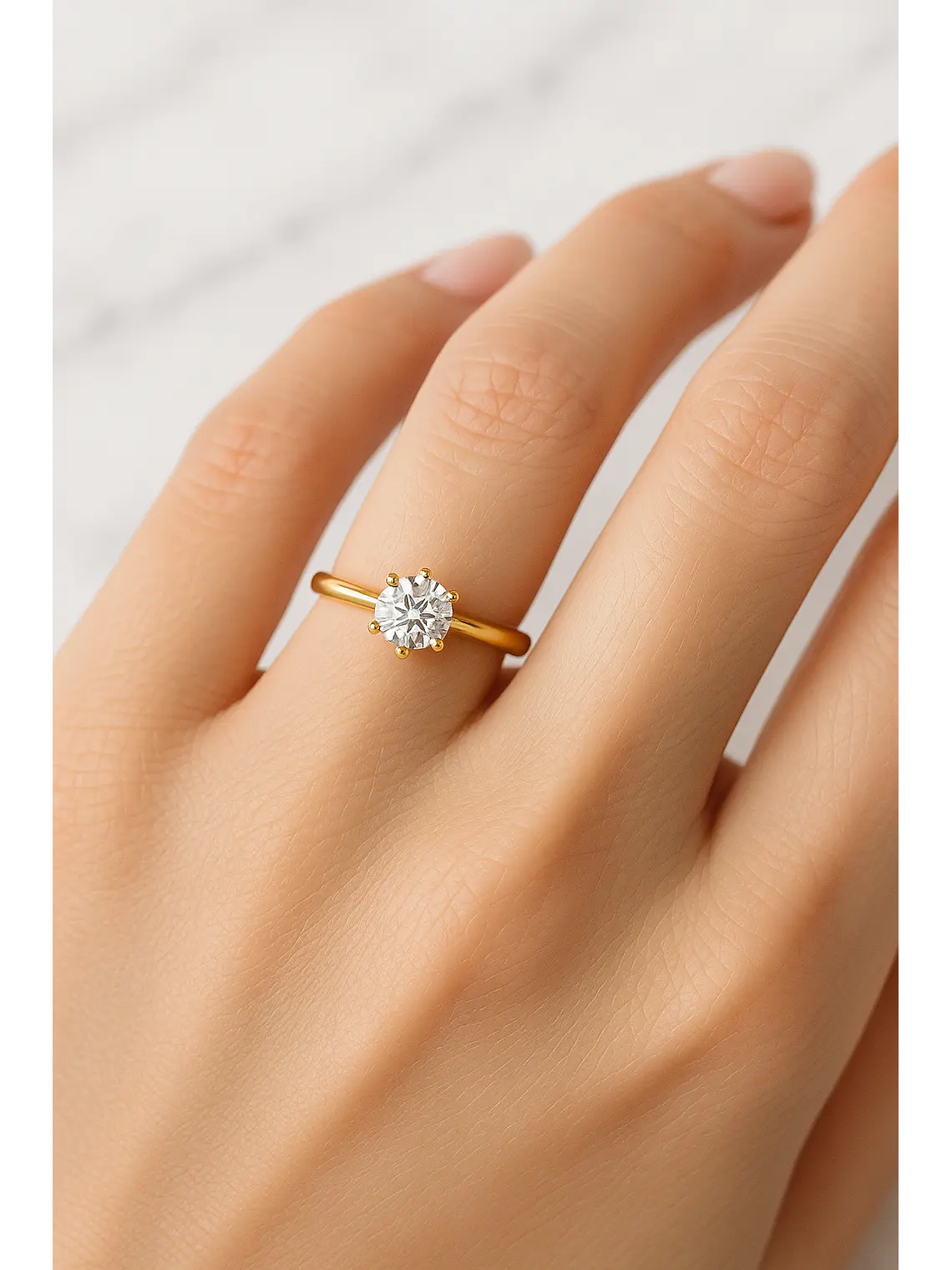 Anillo Solitario Diamante 30 puntos en Oro Amarillo 18K Certificado GIA 2