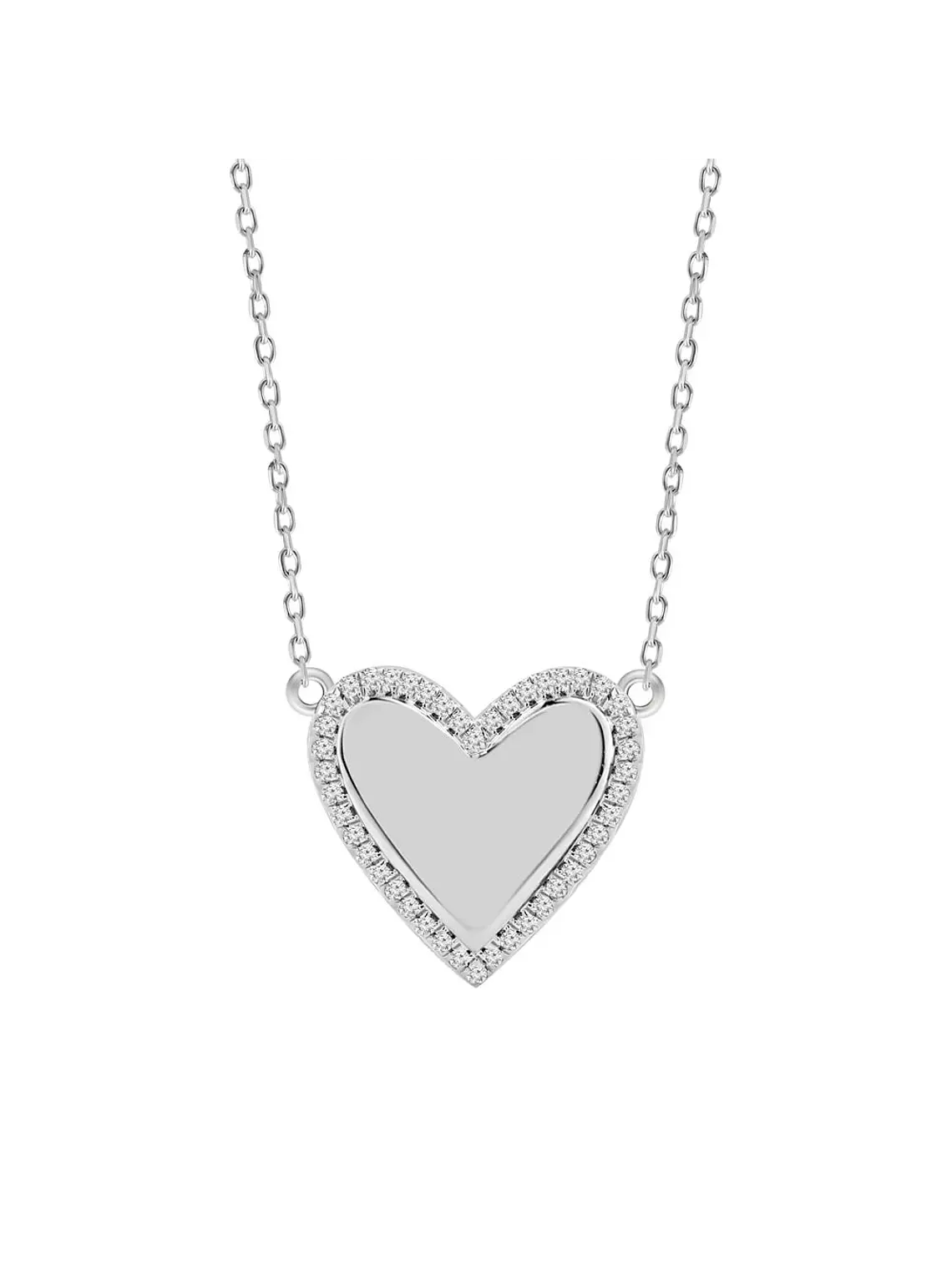 Collar Corazón Diamantes en Oro Blanco 18K 1