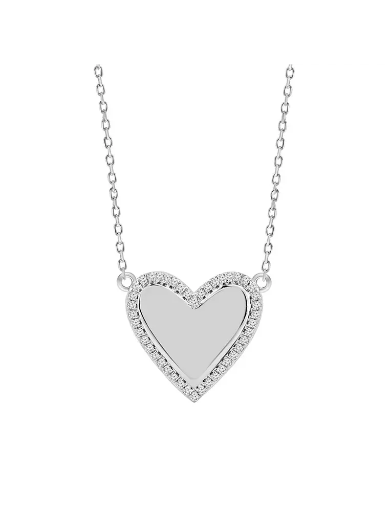Collar Corazón Diamantes en Oro Blanco 18K 1