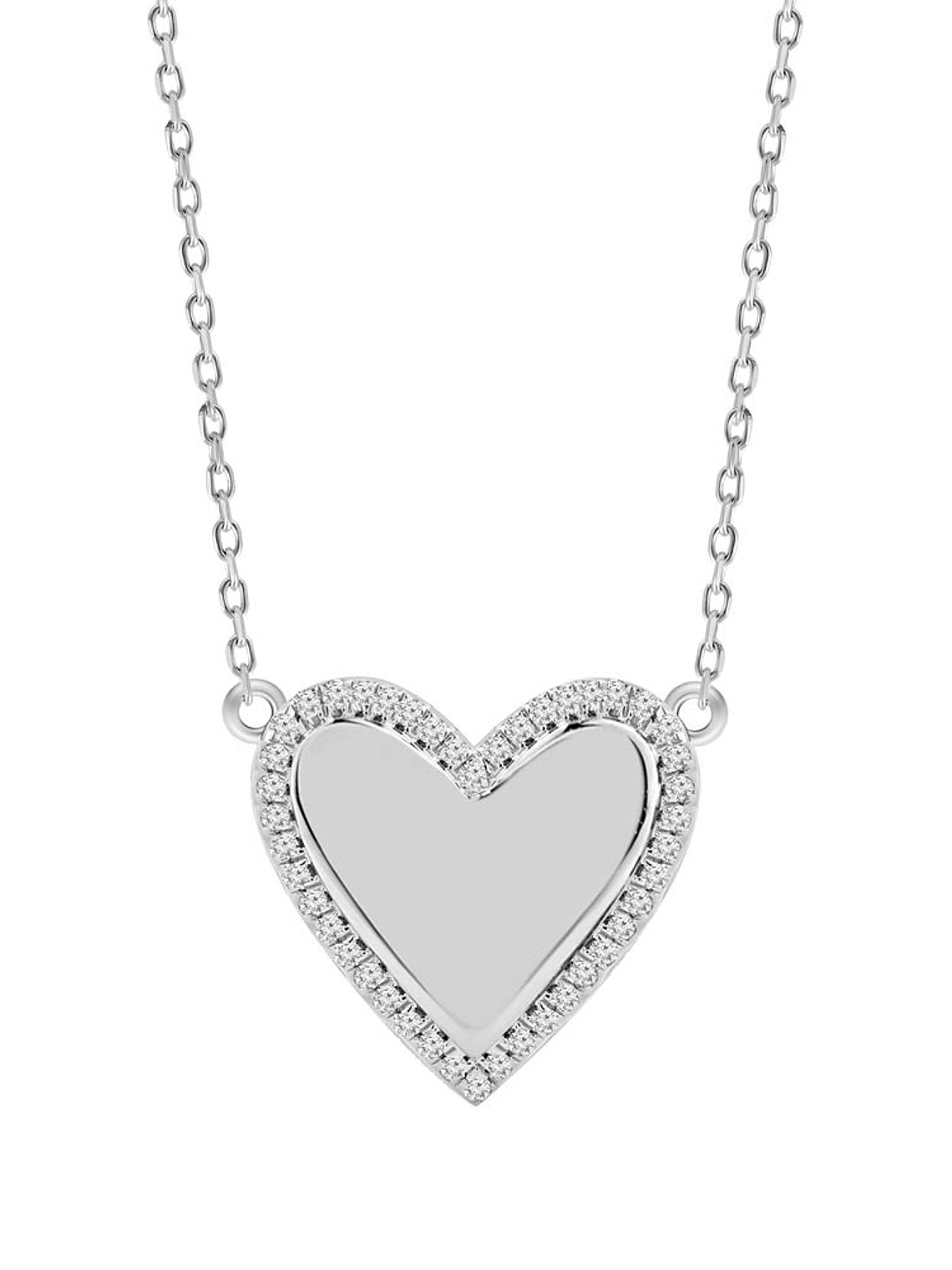 Collar Corazón Diamantes en Oro Blanco 18K 1