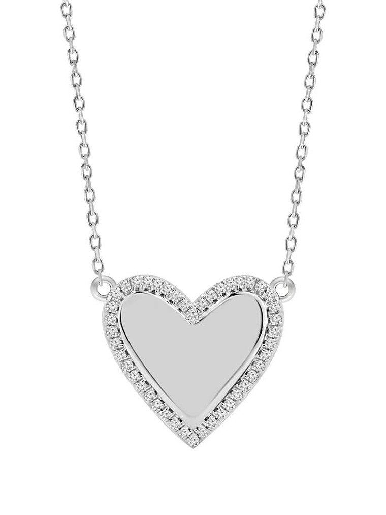 Collar Corazón Diamantes en Oro Blanco 18K 1