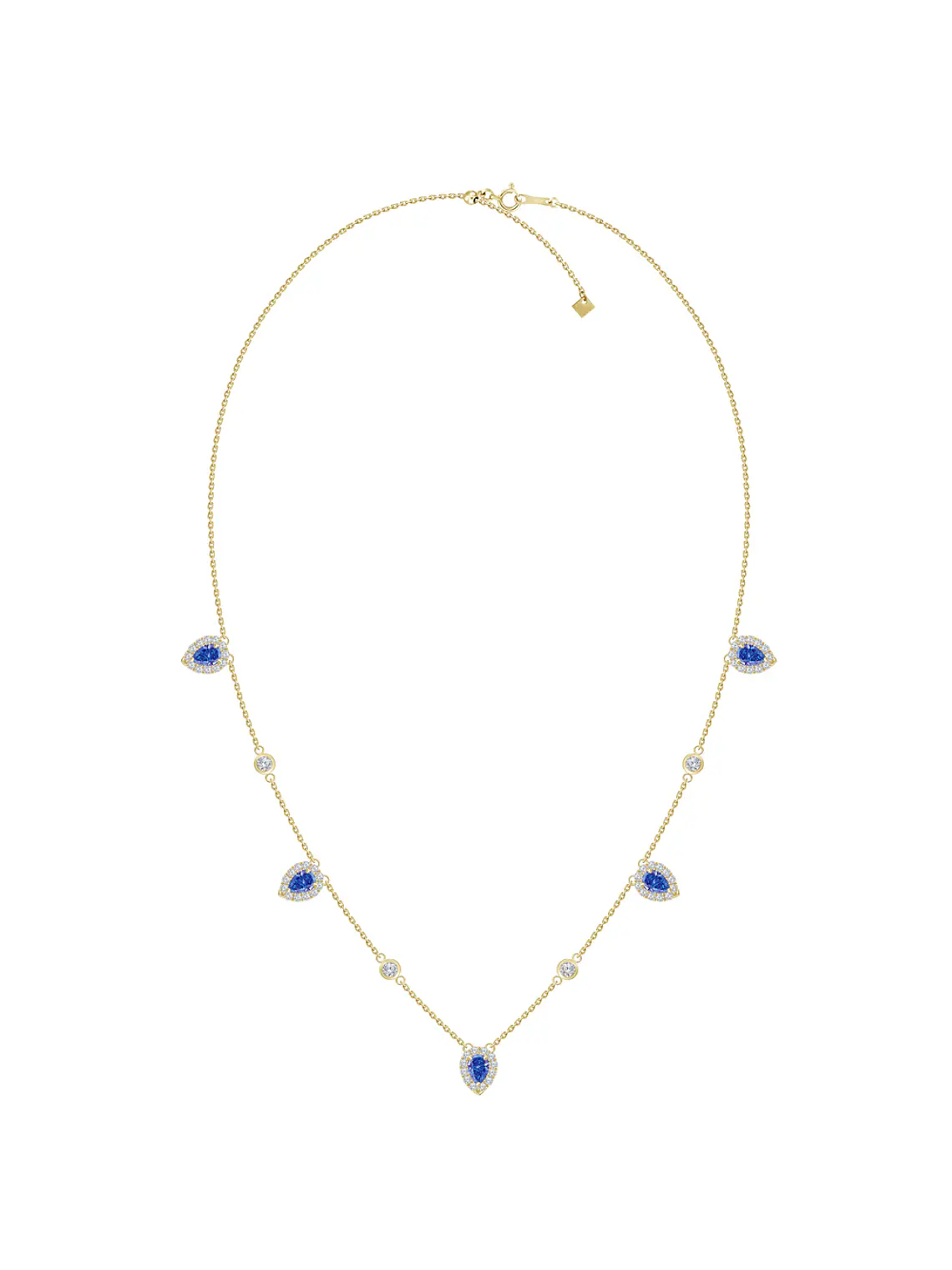 Collar Zafiros y Diamantes Oro Amarillo 18K 2