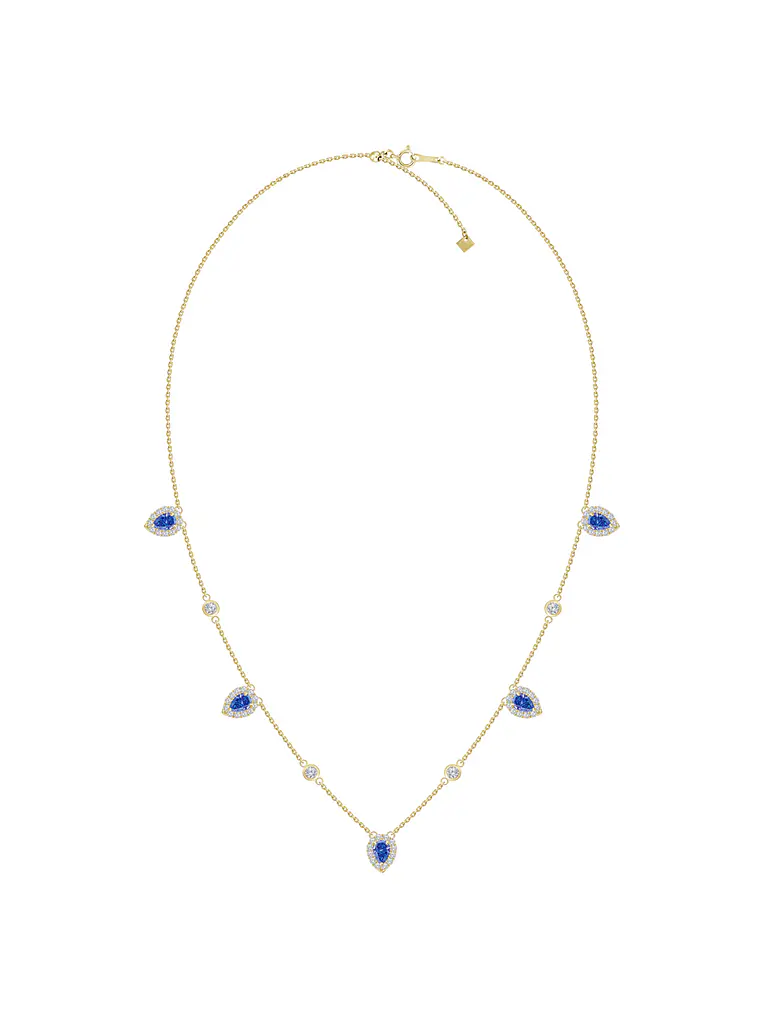 Collar Zafiros y Diamantes Oro Amarillo 18K 2