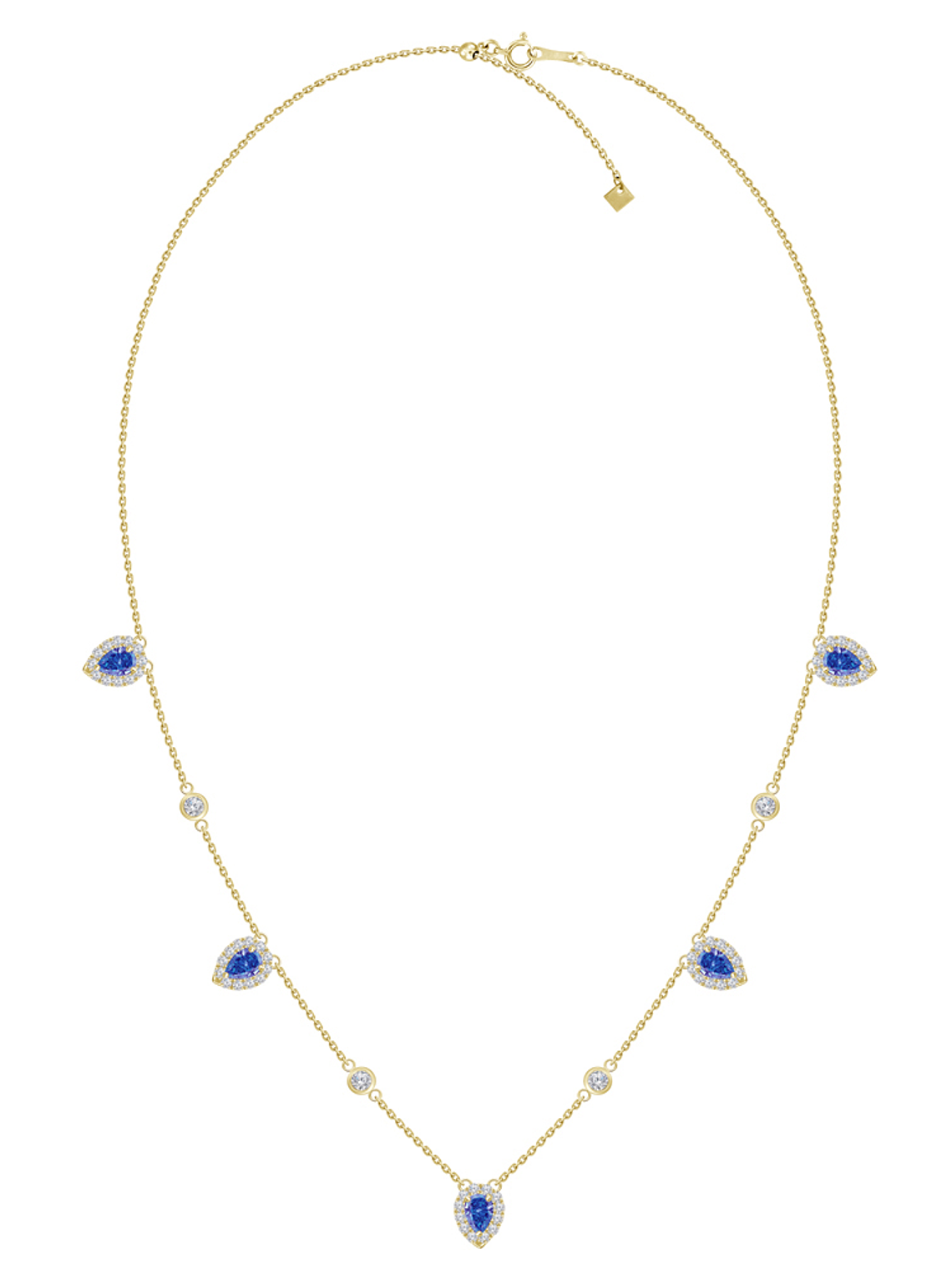 Collar Zafiros y Diamantes Oro Amarillo 18K 2