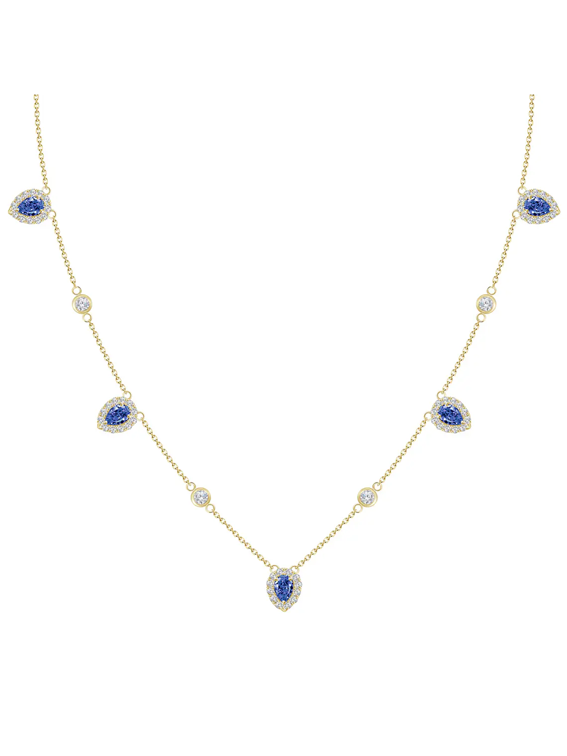 Collar Zafiros y Diamantes Oro Amarillo 18K 1