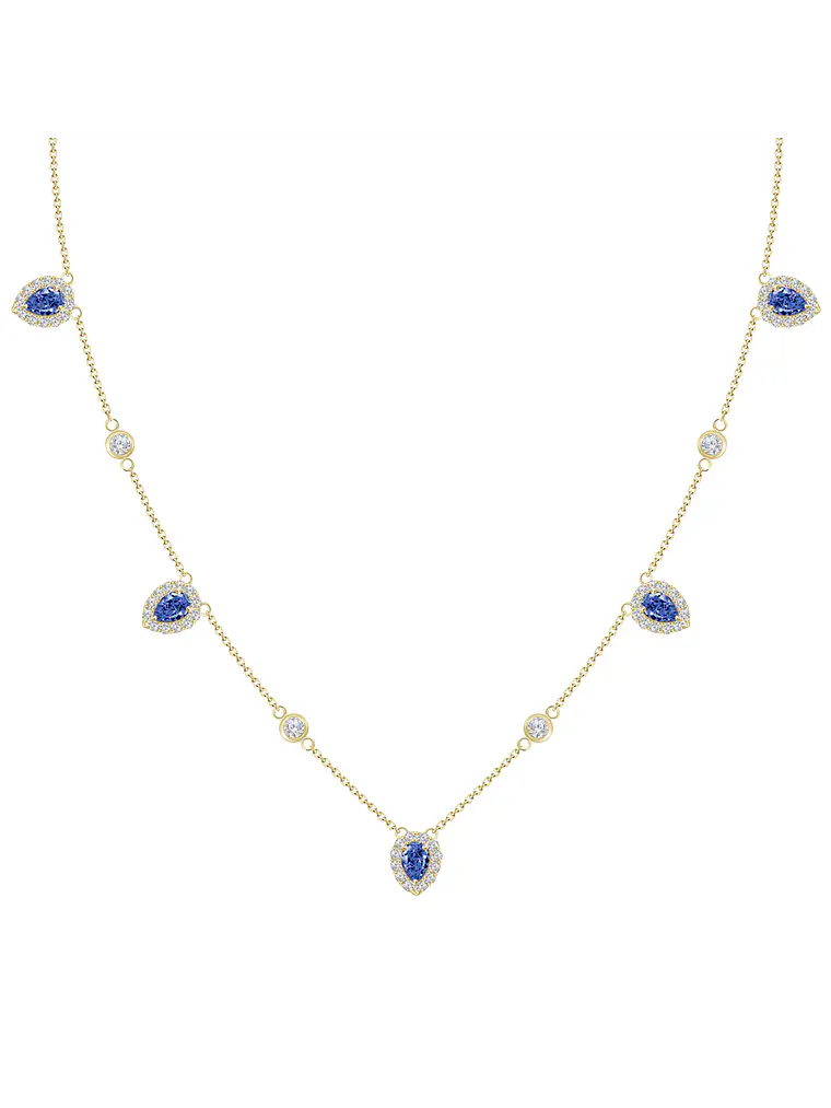 Collar Zafiros y Diamantes Oro Amarillo 18K 1