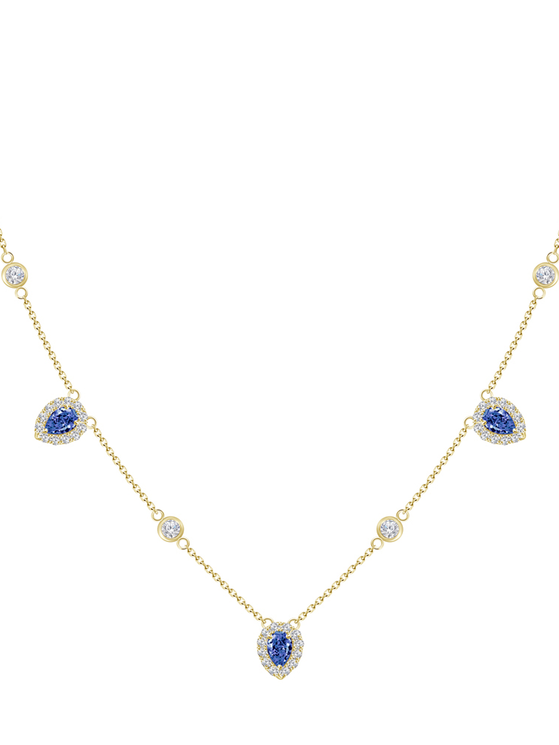 Collar Zafiros y Diamantes Oro Amarillo 18K 1