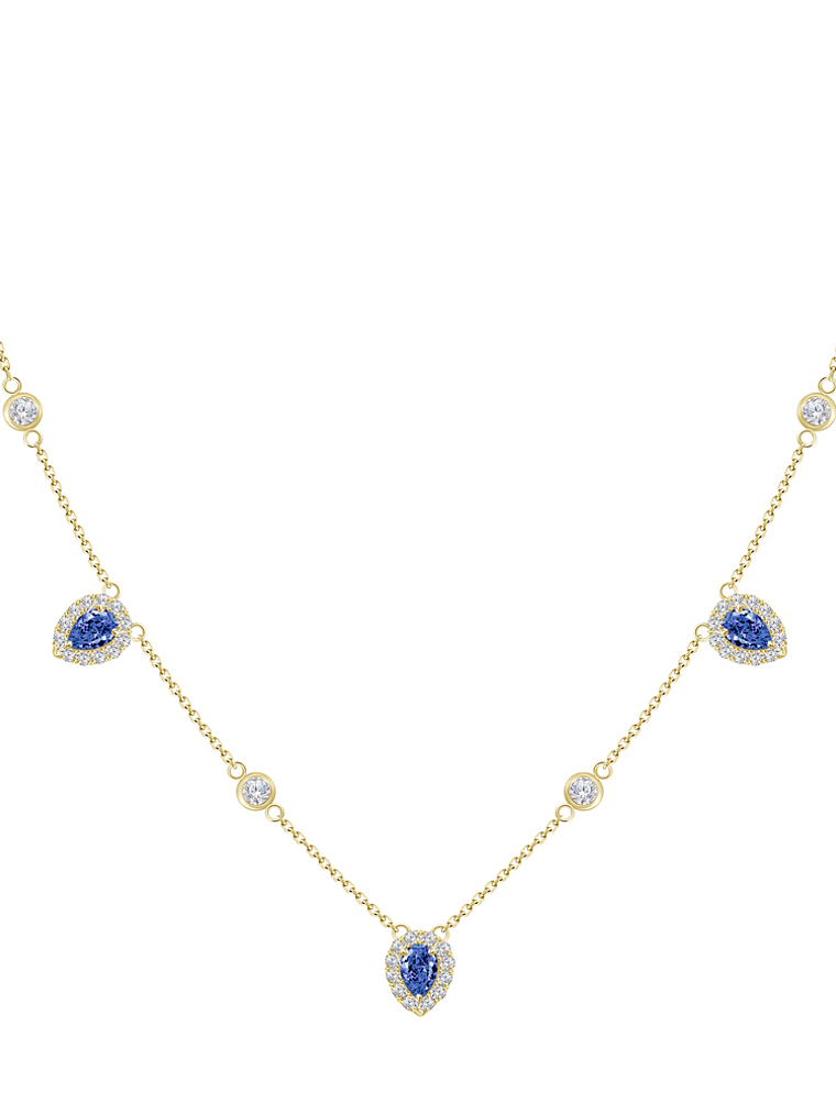 Collar Zafiros y Diamantes Oro Amarillo 18K 1