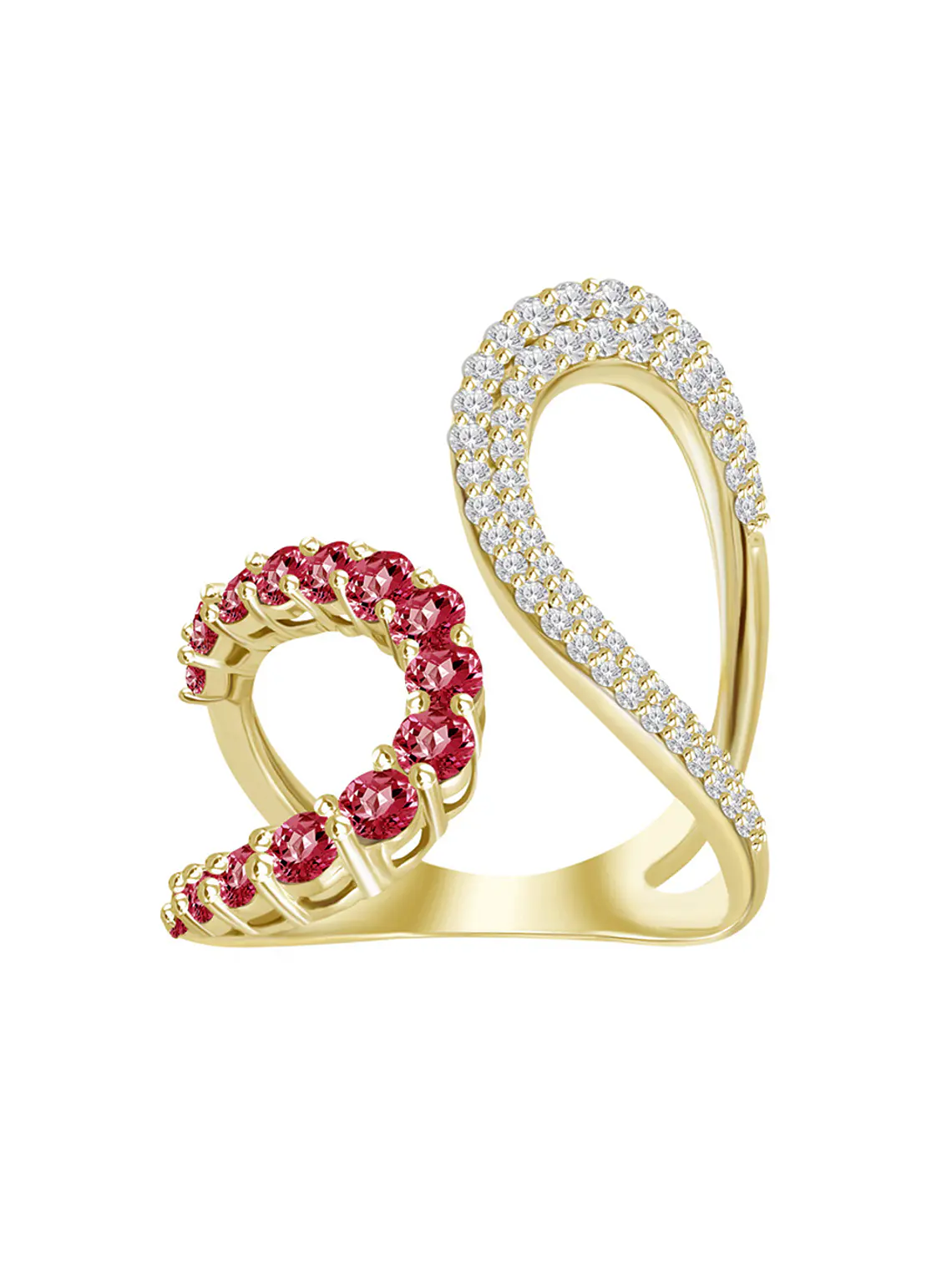 Maxi Anillo Rubíes y Diamantes en Oro Amarillo 18K 1