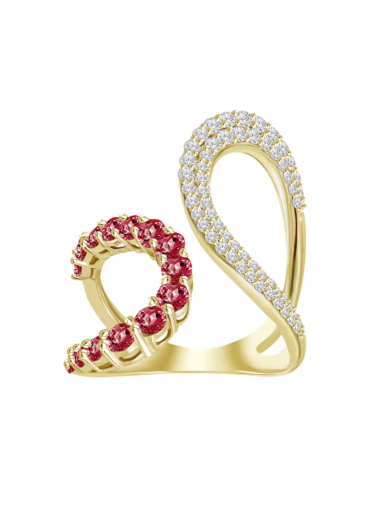 Maxi Anillo Rubíes y Diamantes en Oro Amarillo 18K 1