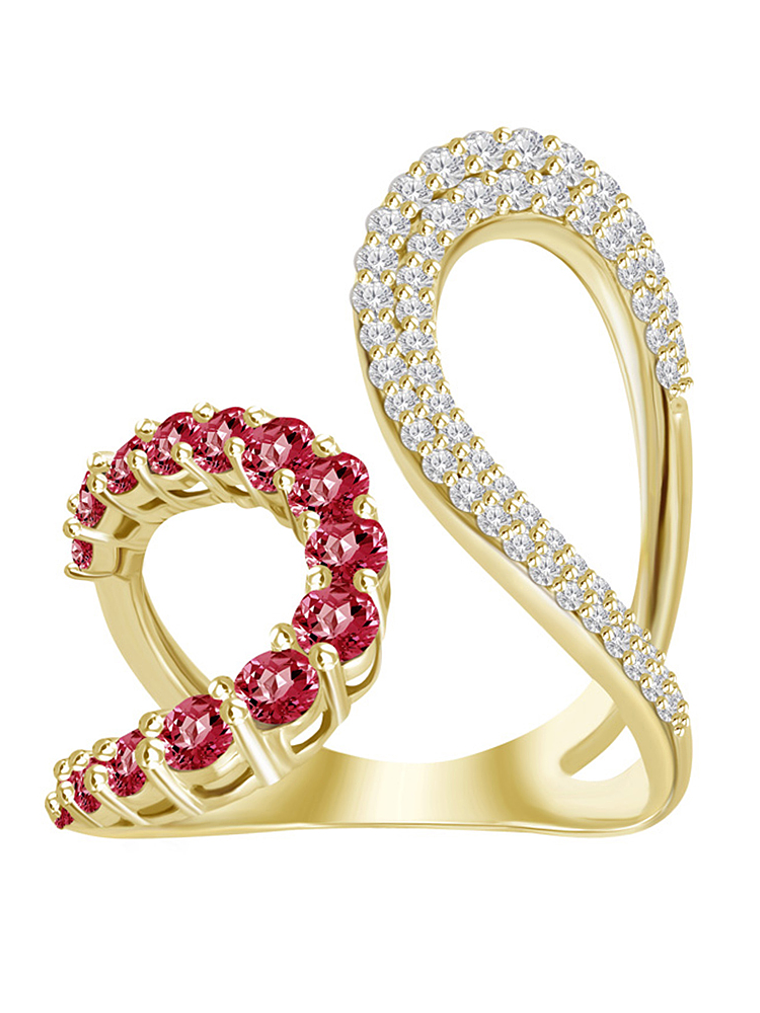 Maxi Anillo Rubíes y Diamantes en Oro Amarillo 18K 1