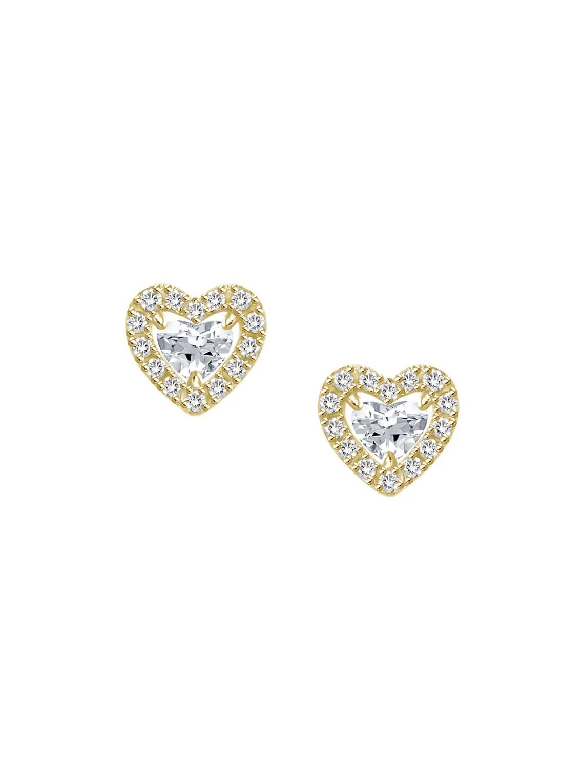 Aros Diamantes Corte Corazón en Oro Amarillo 18K 1