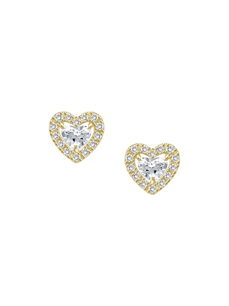 Aros Diamantes Corte Corazón en Oro Amarillo 18K 1