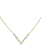 Collar Barra Forma V Diamantes en Oro Amarillo 18K - Miniatura 1