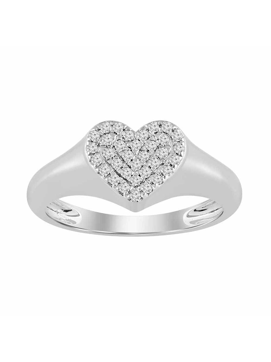 Anillo Chevalier Forma Corazón Pavé Oro Blanco 18K 1