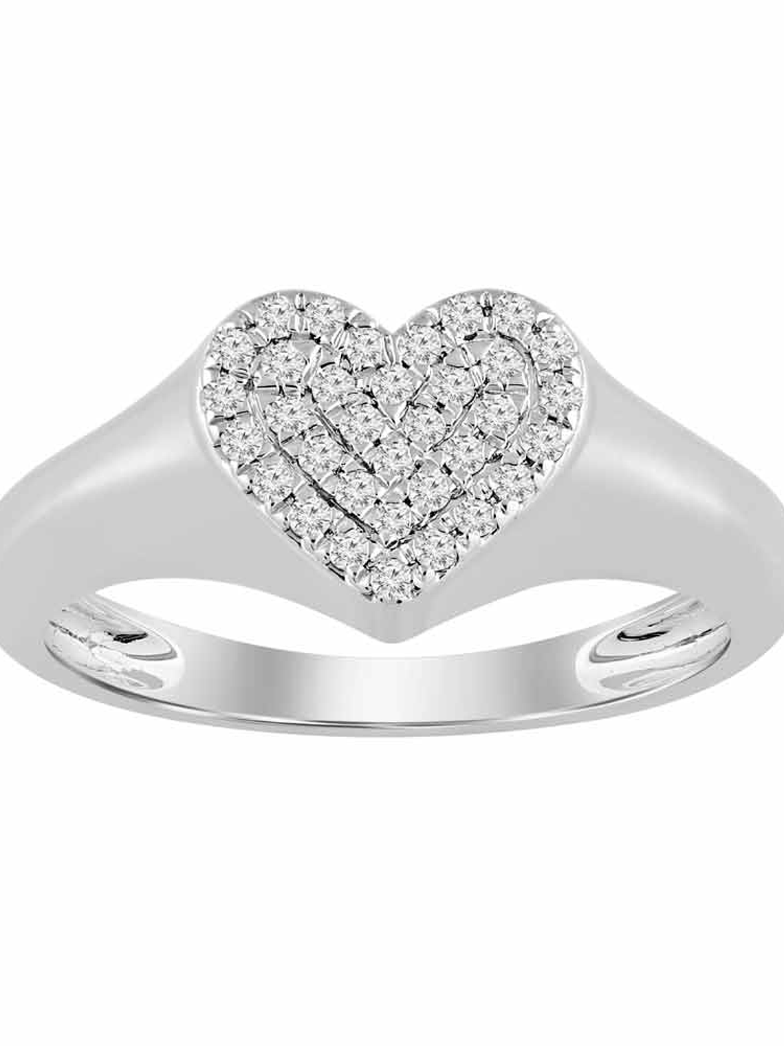 Anillo Chevalier Forma Corazón Pavé Oro Blanco 18K 2