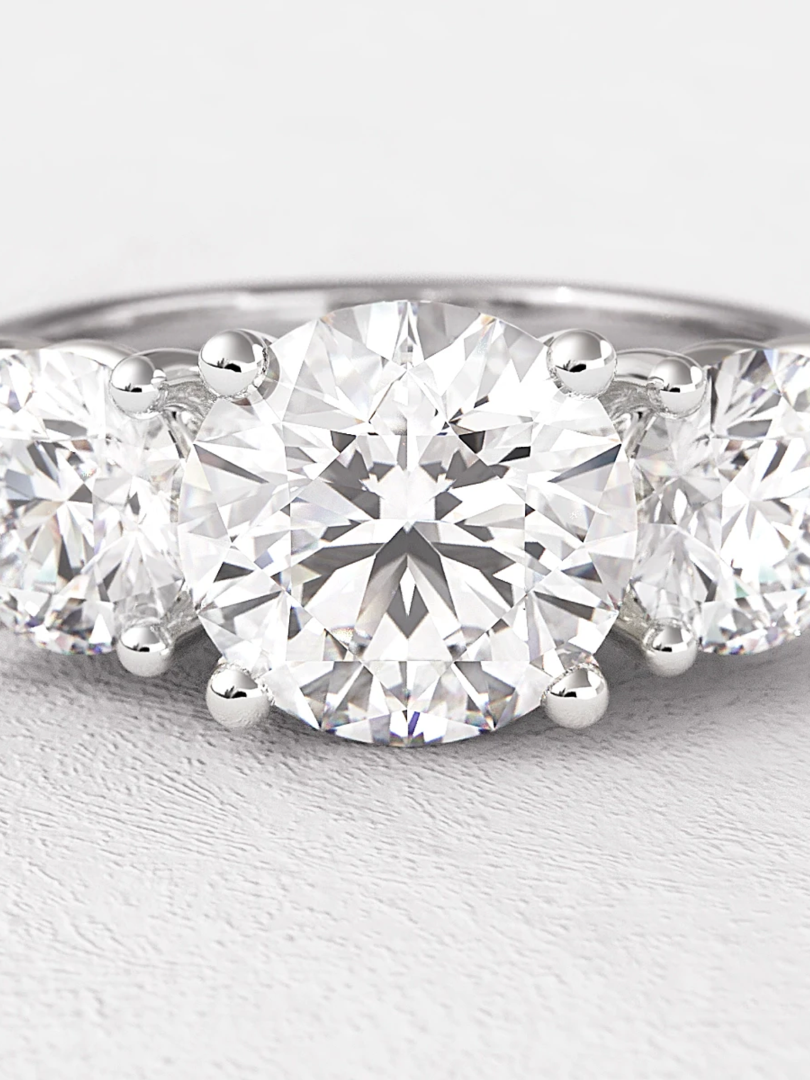 Gran Anillo Tricillo 2.0 Ct Diamantes Oro Blanco 18K 2