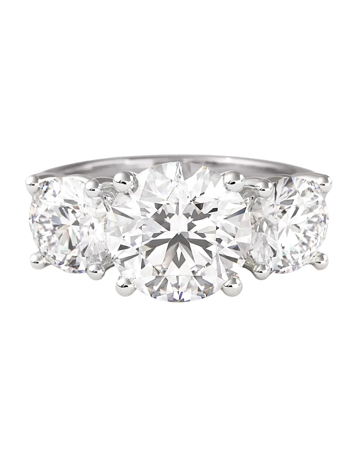 Gran Anillo Tricillo 2.0 Ct Diamantes Oro Blanco 18K 1
