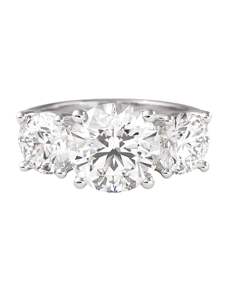 Gran Anillo Tricillo 2.0 Ct Diamantes Oro Blanco 18K 1