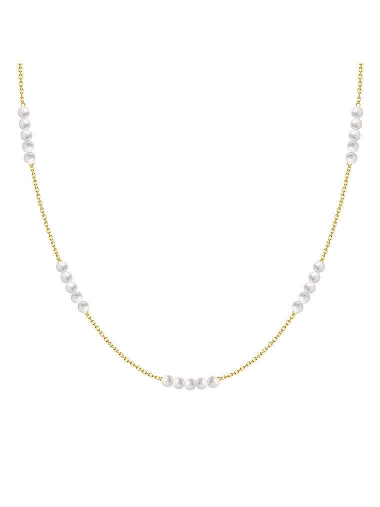 Collar de 25 Perlas Cultivadas Pequeñas en Oro Amarillo 18K 1